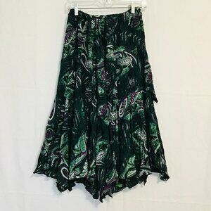 Elly Z Floral Handkerchief Midi Skirt  Size S